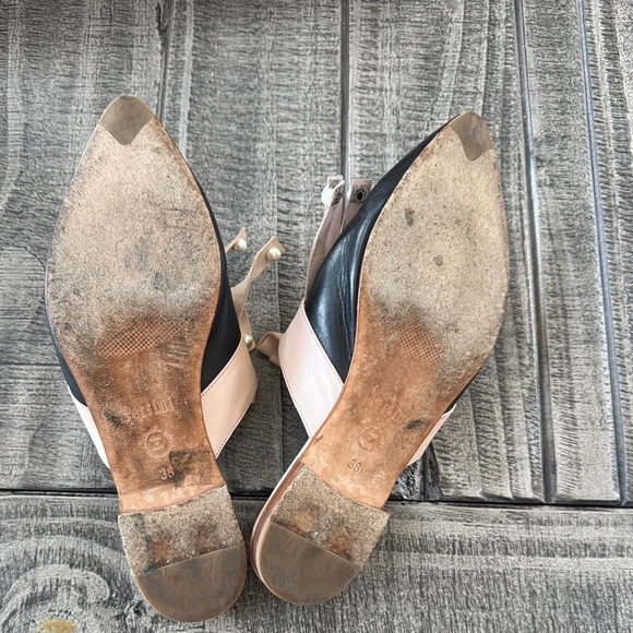 Pertini Spain Mules – Black & Blush with Pearl Accents Size 38 - Picture 8 of 9